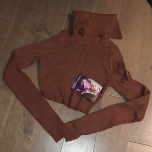 Naked Wardrobe cropped turtleneck top. Size small